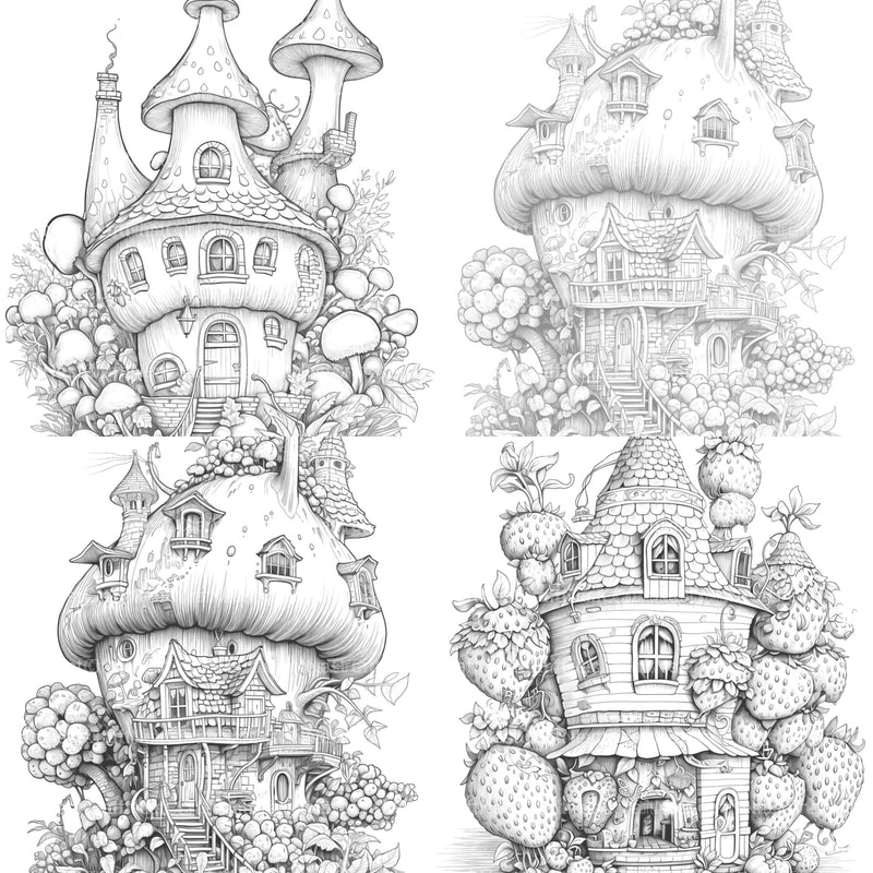 Strawberry Fairy House Coloring Book - CraftNest - Digital Crafting and Art