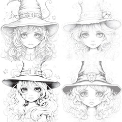 Cute Witch Coloring Book - CraftNest - Digital Crafting and Art