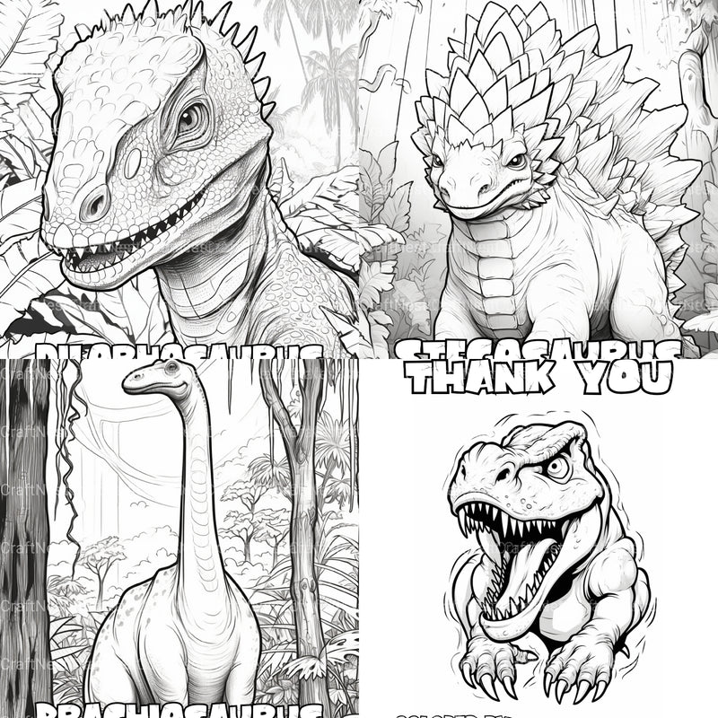 Kids Dinosaur Adventure Coloring Book - CraftNest - Digital Crafting and Art