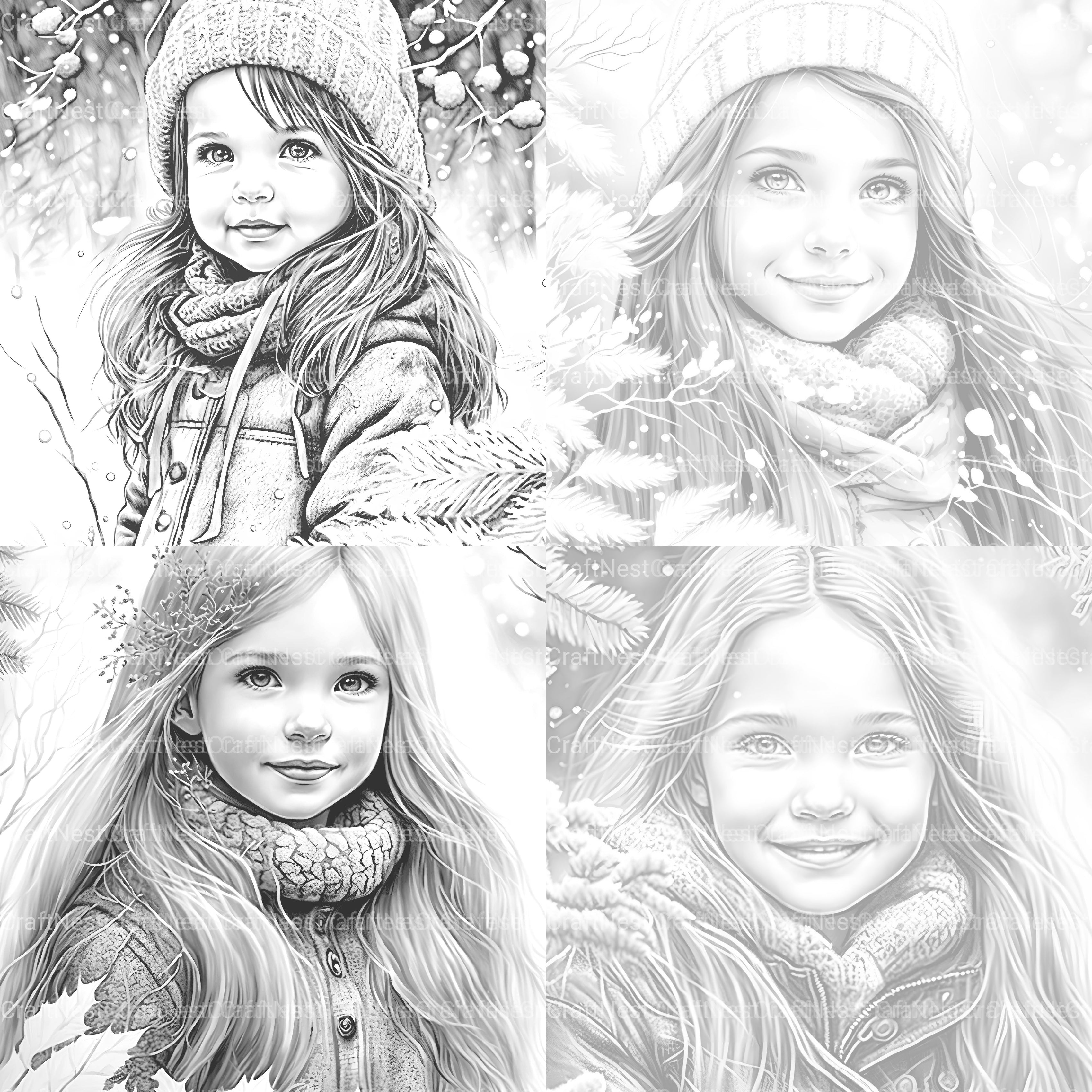 Winter Girl Coloring Book - CraftNest - Digital Crafting and Art