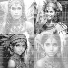 Aztec Woman Coloring Book - CraftNest - Digital Crafting and Art