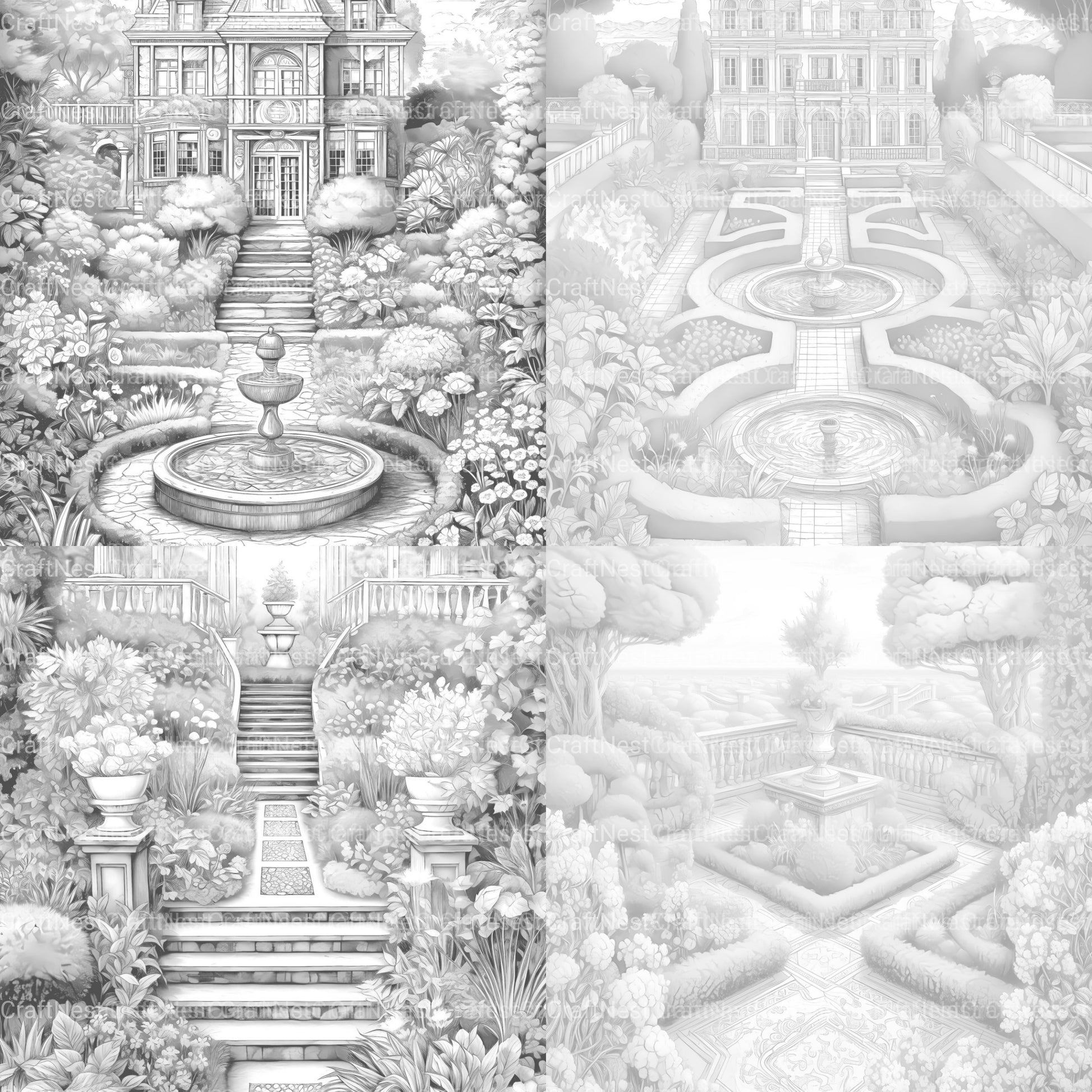 Formal Garden Coloring Book - CraftNest - Digital Crafting and Art