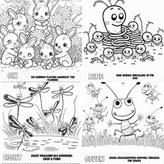 Bilingual Numbers Garden Coloring Book - CraftNest - Digital Crafting and Art