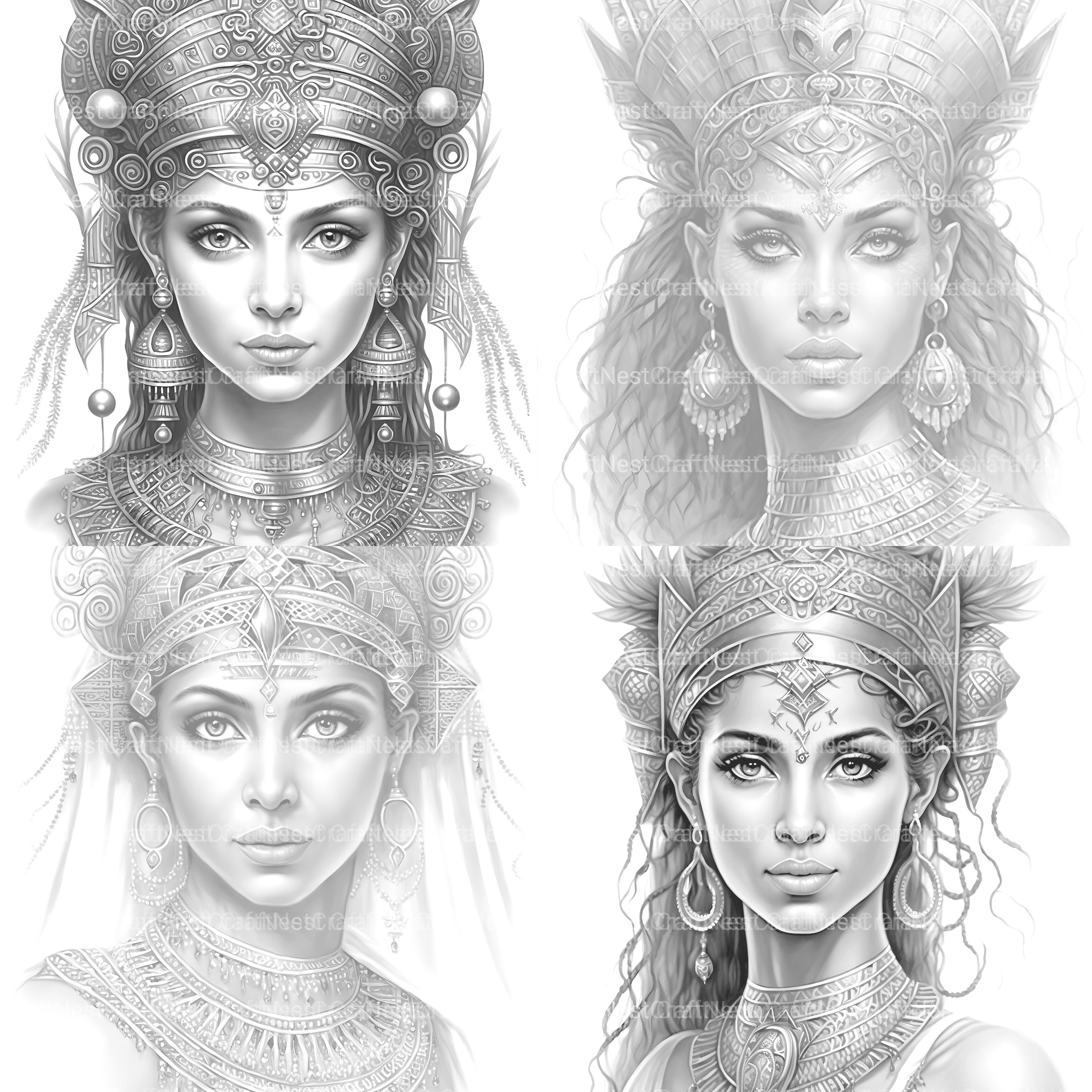 Ancient Egypt Queen Coloring Book - CraftNest - Digital Crafting and Art