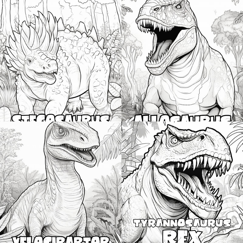 Kids Dinosaur Coloring Book - CraftNest - Digital Crafting and Art