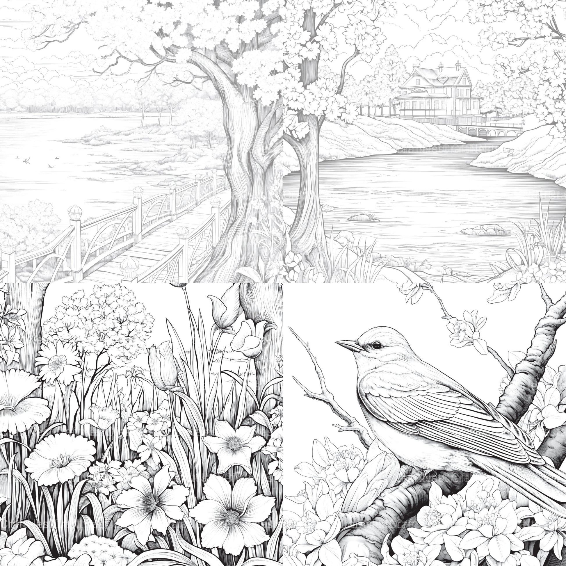 Springtime Garden Coloring Book - CraftNest - Digital Crafting and Art