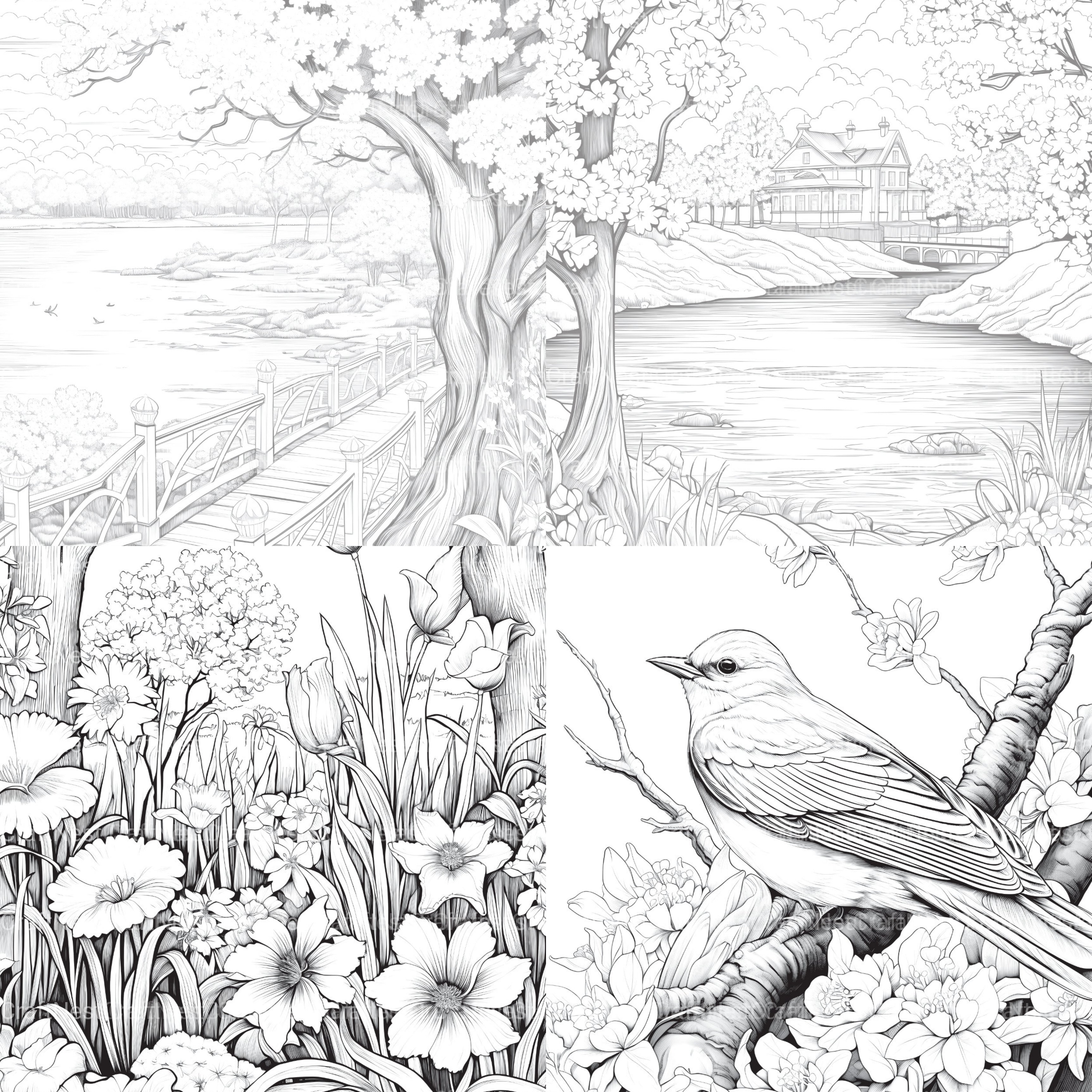 Springtime Garden Coloring Book - CraftNest - Digital Crafting and Art