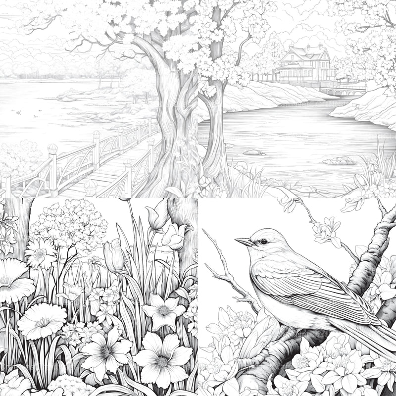 Springtime Garden Coloring Book - CraftNest - Digital Crafting and Art