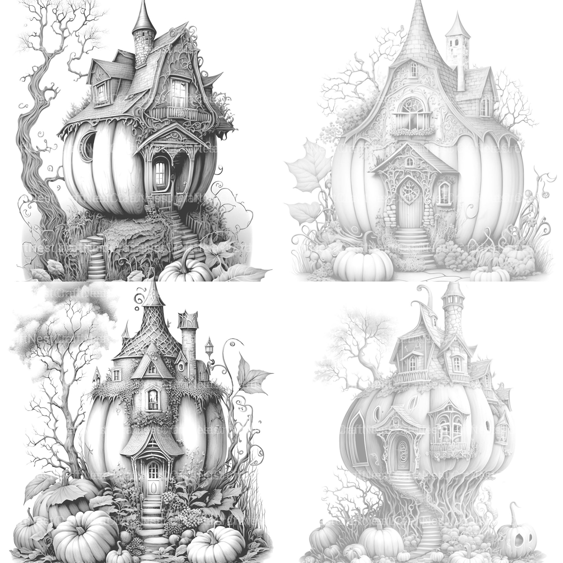 Pumpkin Fairy House Coloring Book - CraftNest - Digital Crafting and Art