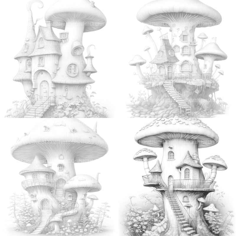 Magical Mushroom House Coloring Book - CraftNest - Digital Crafting and Art
