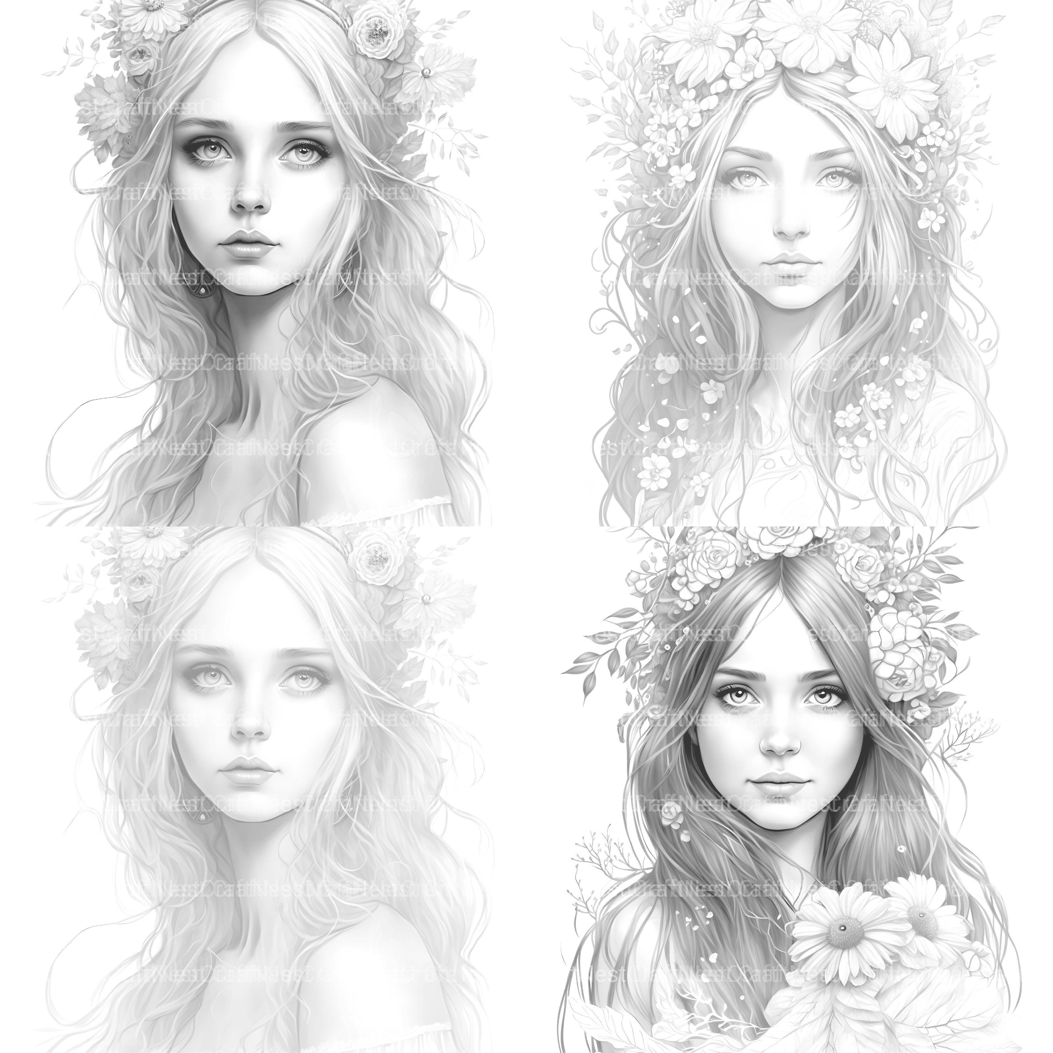 Forest Fairy Girl Coloring Book - CraftNest - Digital Crafting and Art