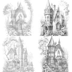 Gothic House Coloring Book - CraftNest - Digital Crafting and Art