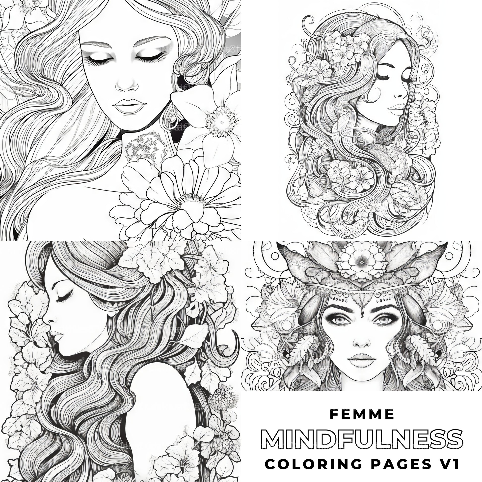 Femme Coloring Book - CraftNest - Digital Crafting and Art