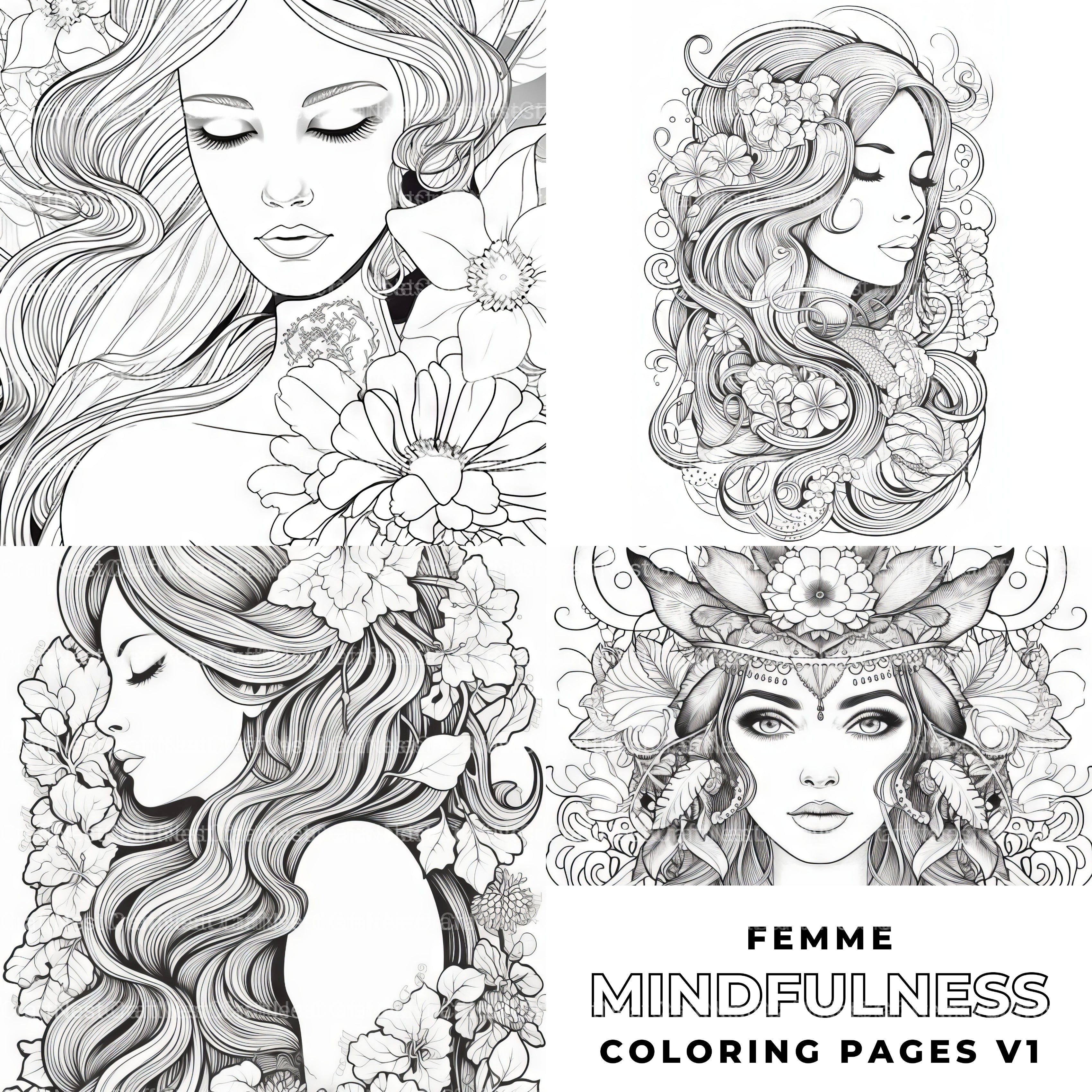 Femme Coloring Book - CraftNest - Digital Crafting and Art