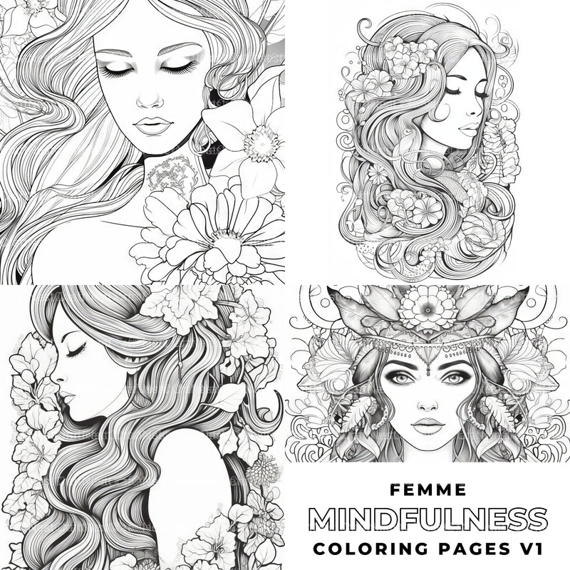 Femme Coloring Book - CraftNest - Digital Crafting and Art