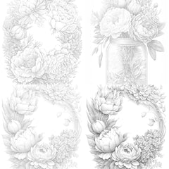 Peony Flower Coloring Book - CraftNest - Digital Crafting and Art