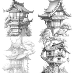 Japanese Tiny House Coloring Book - CraftNest - Digital Crafting and Art