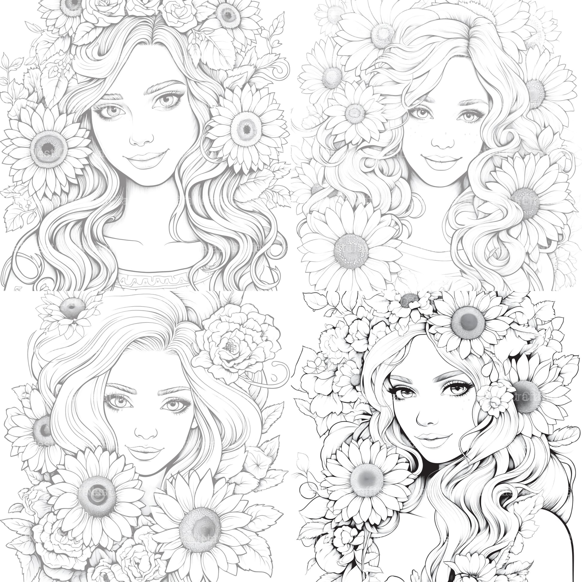 Venetian Carnival Woman Coloring Book - CraftNest - Digital Crafting and Art
