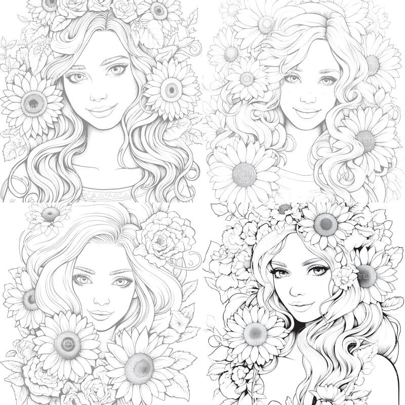 Venetian Carnival Woman Coloring Book - CraftNest - Digital Crafting and Art