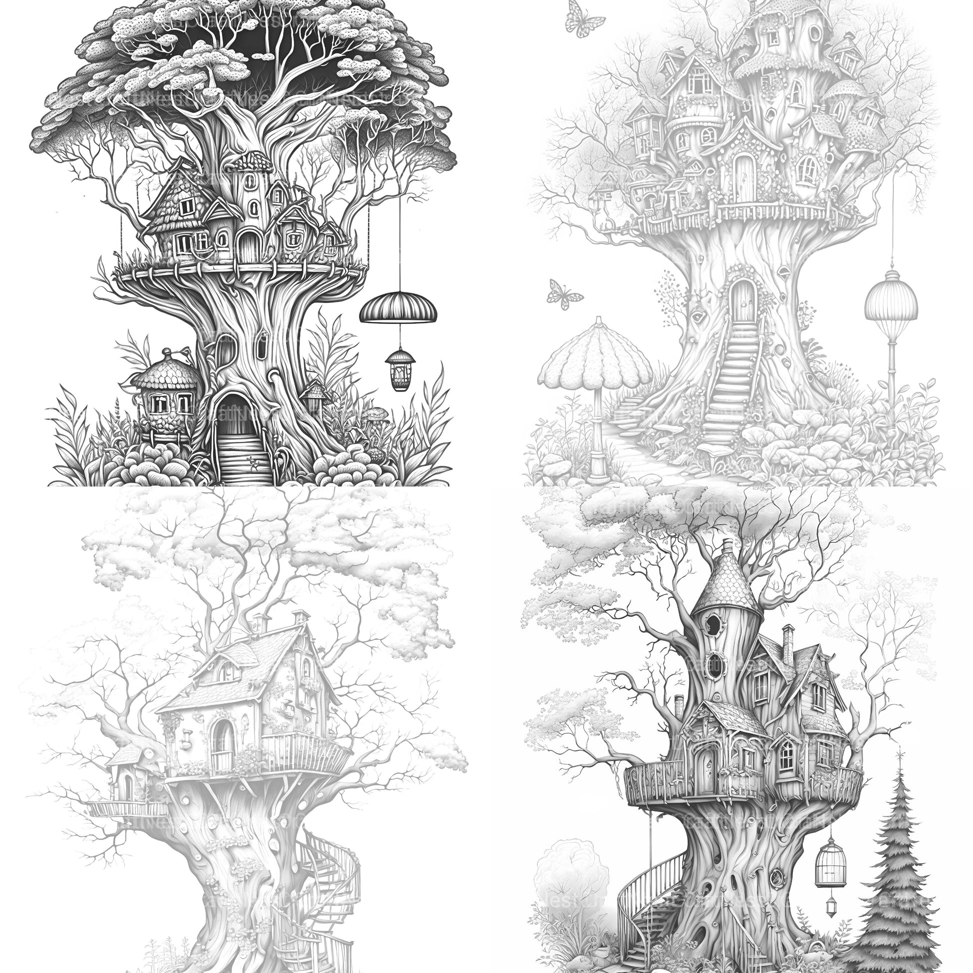 Treehouse Coloring Book 2 - CraftNest - Digital Crafting and Art