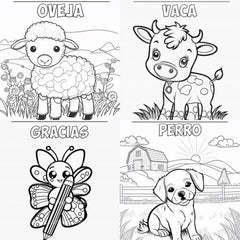 Barnyard Animals Learning Coloring Book - CraftNest - Digital Crafting and Art