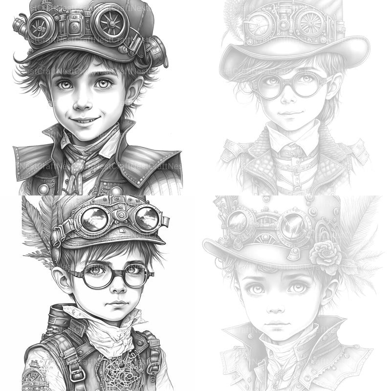 Steampunk Girl Coloring Book - CraftNest - Digital Crafting and Art