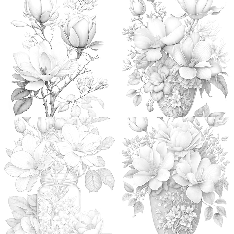 Magnolia Flower Coloring Book - CraftNest - Digital Crafting and Art