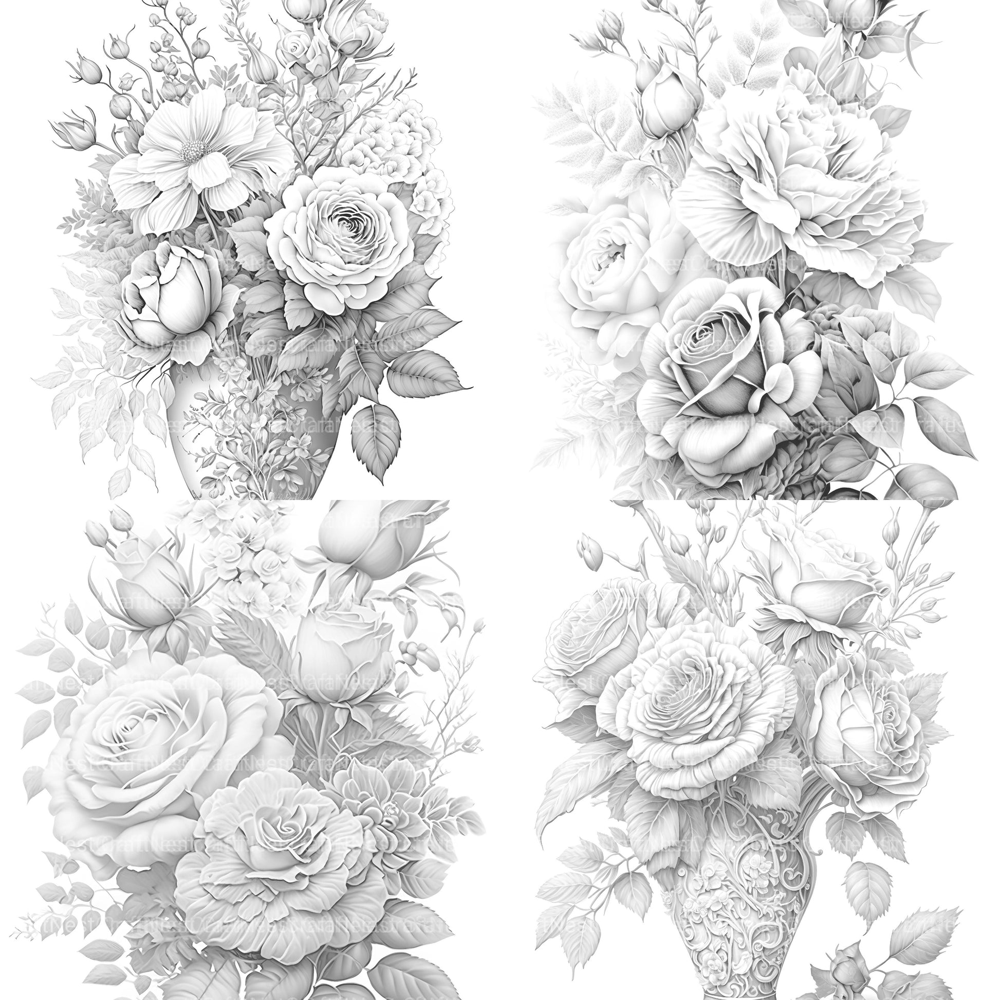 Rose Flower Coloring Book - CraftNest - Digital Crafting and Art