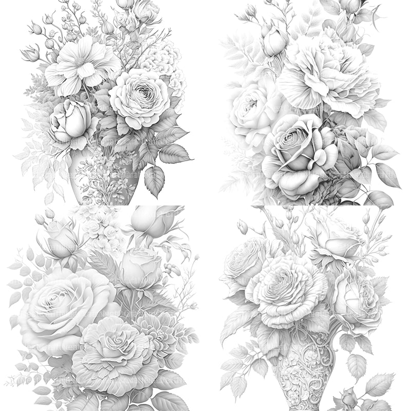 Rose Flower Coloring Book - CraftNest - Digital Crafting and Art
