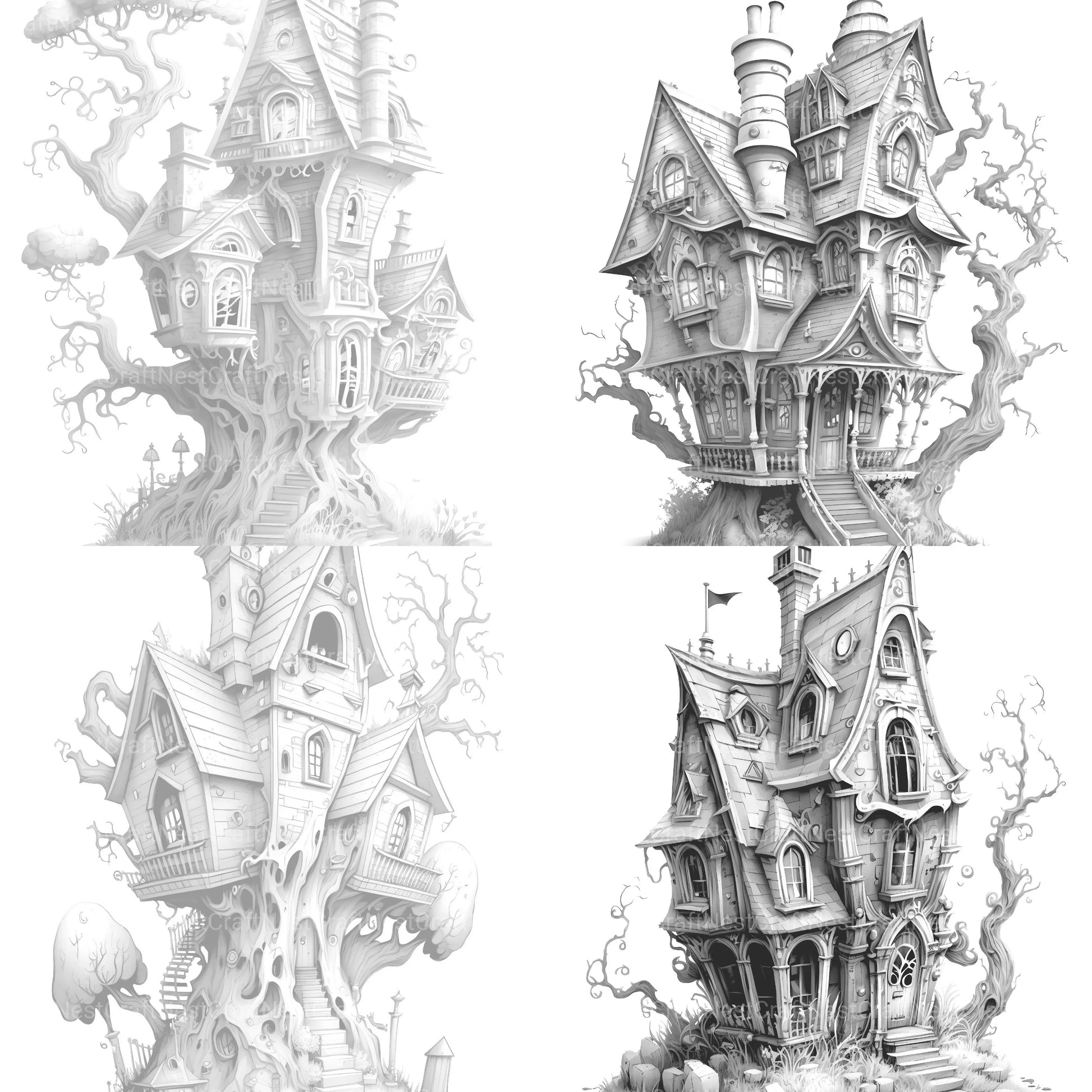 Haunted House Coloring Book - CraftNest - Digital Crafting and Art