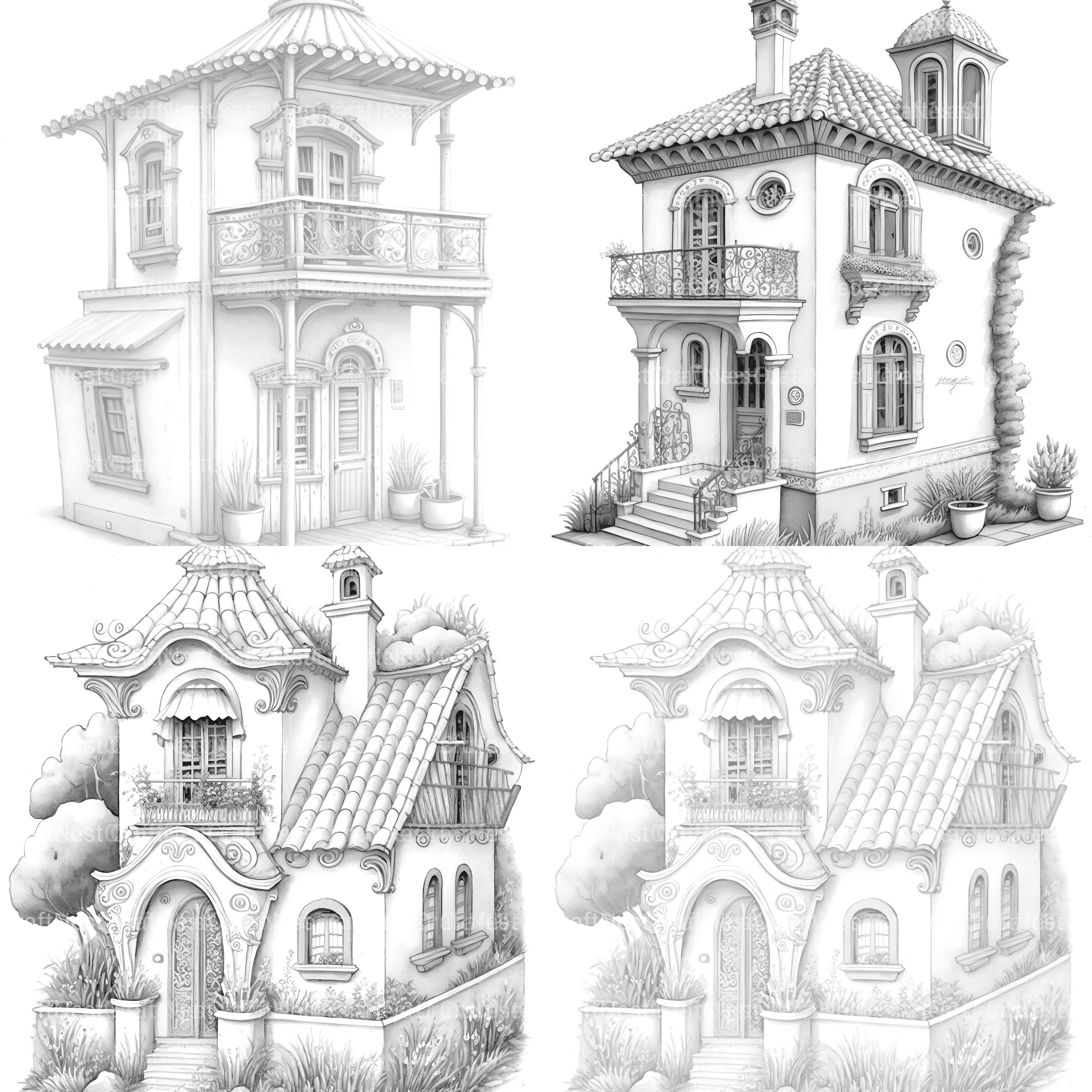 Chile Tiny House Coloring Book 1 - CraftNest - Digital Crafting and Art