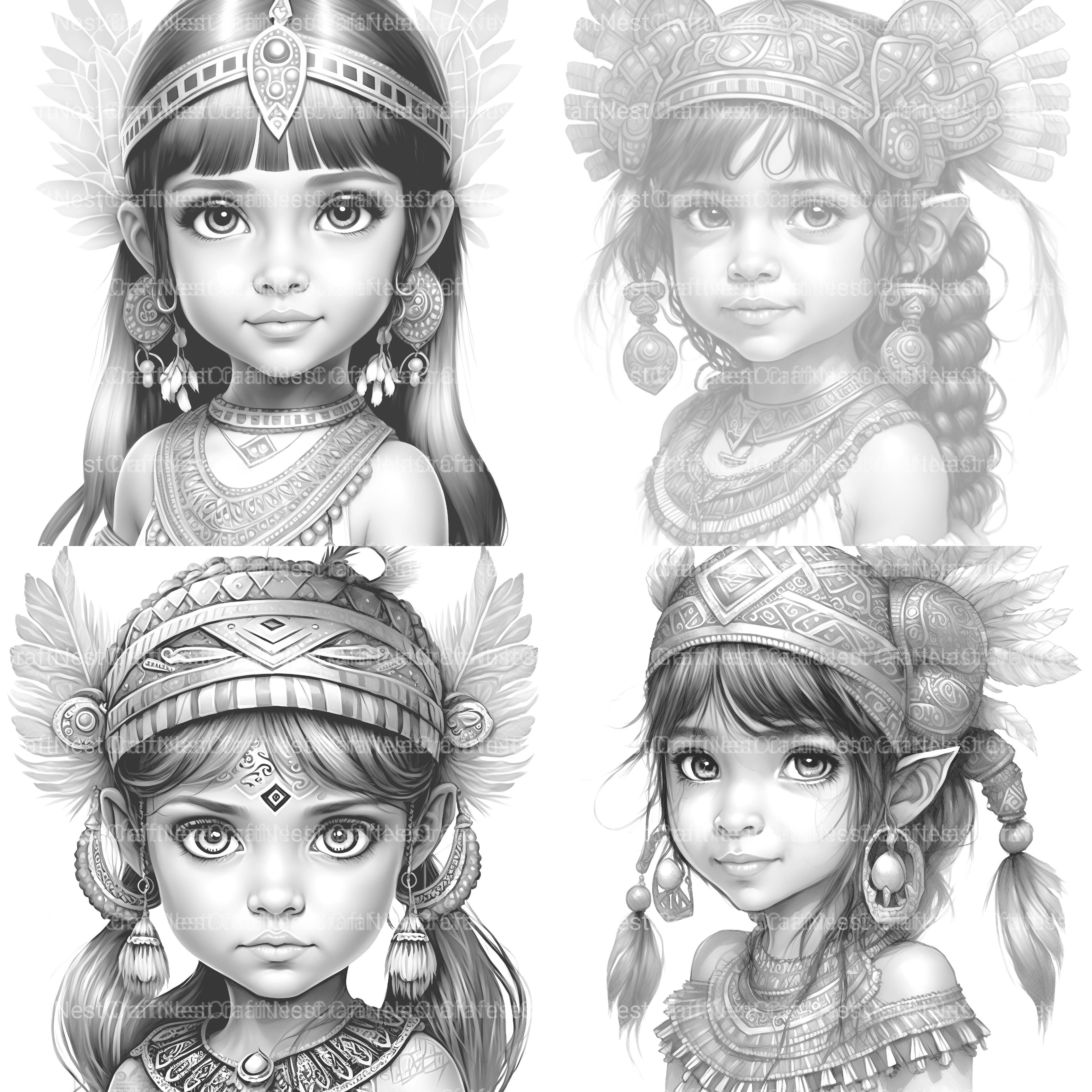 Aztec Boy Coloring Book - CraftNest - Digital Crafting and Art