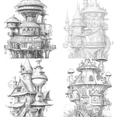 Futuristic Fairy House Coloring Book - CraftNest - Digital Crafting and Art