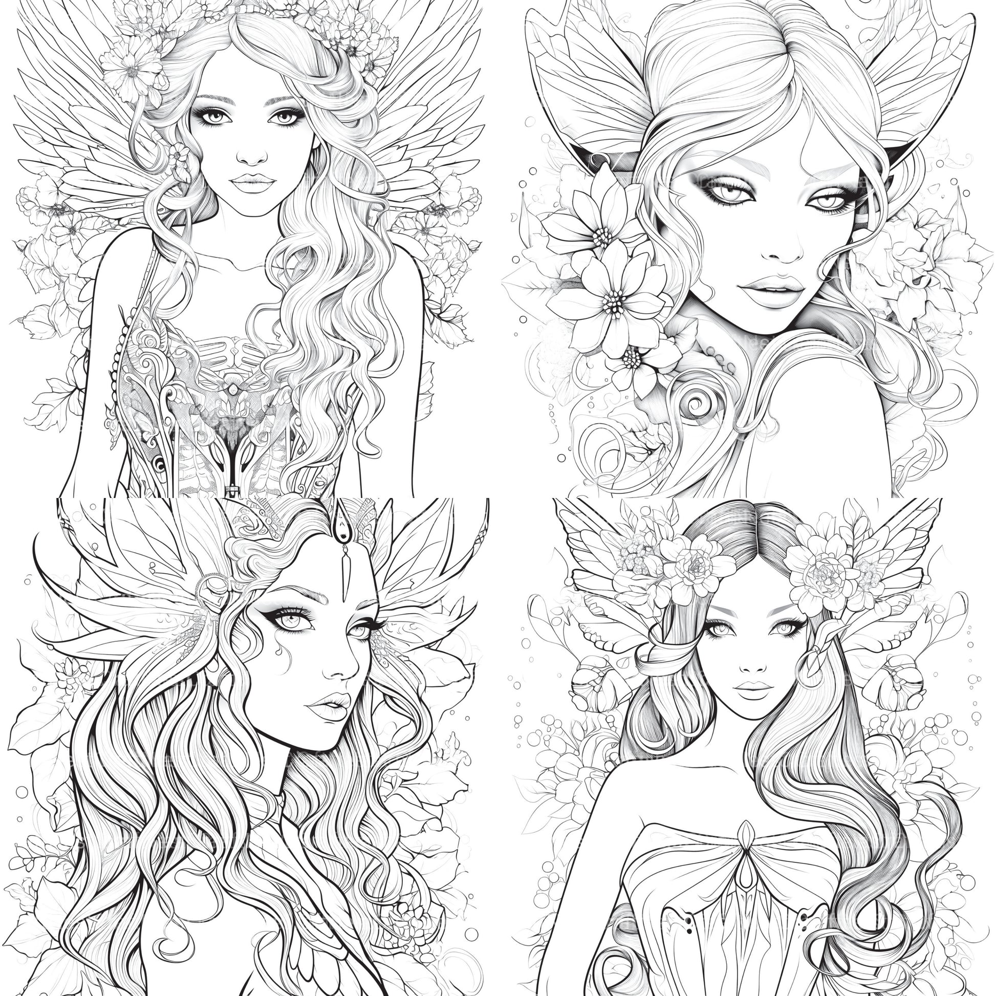 Beautiful Fairies Coloring Book - CraftNest - Digital Crafting and Art