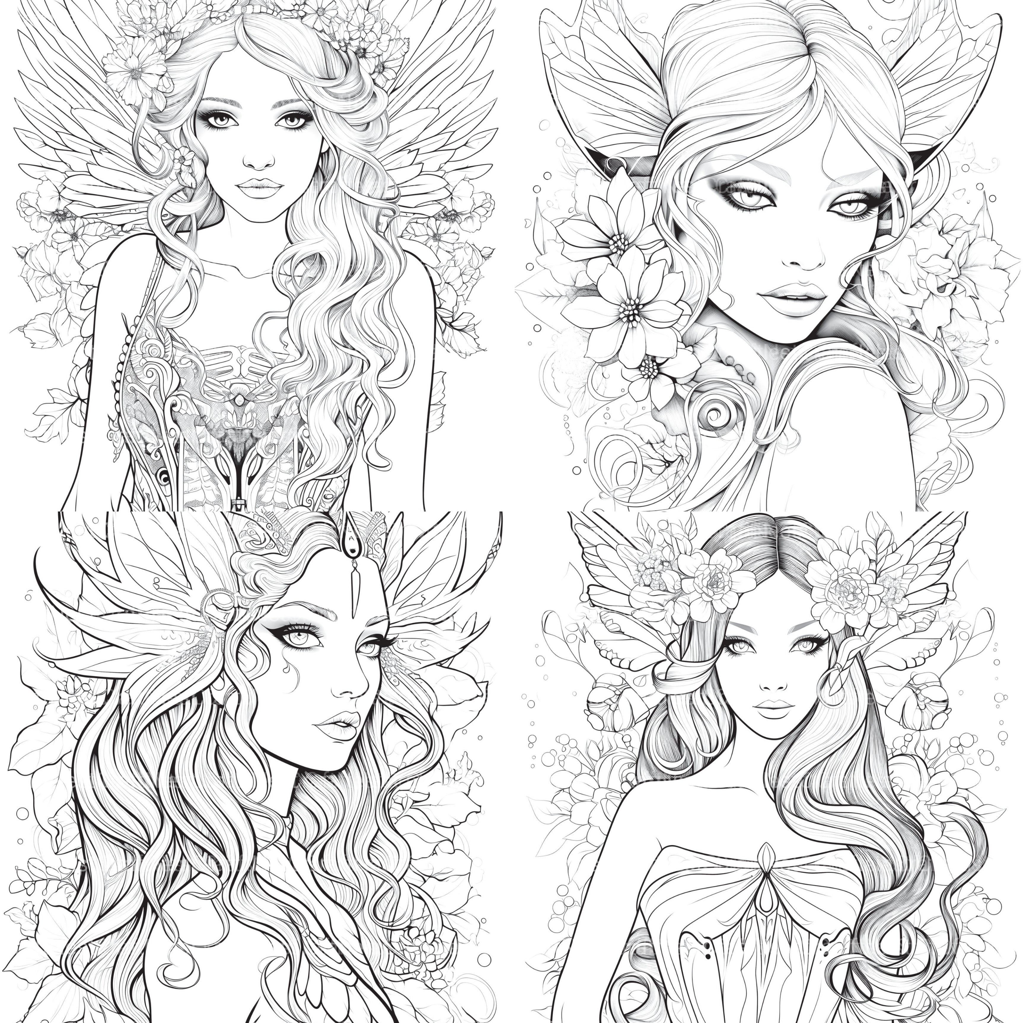 Beautiful Fairies Coloring Book - CraftNest - Digital Crafting and Art