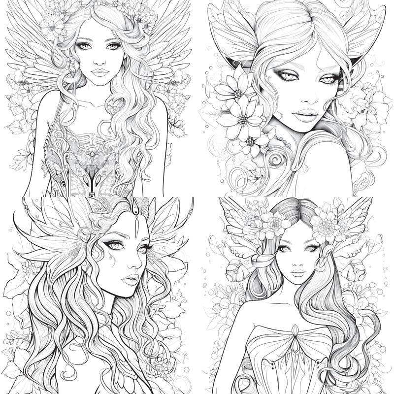 Beautiful Fairies Coloring Book - CraftNest - Digital Crafting and Art