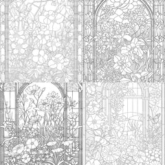 Stained Glass Garden Coloring Book - CraftNest - Digital Crafting and Art