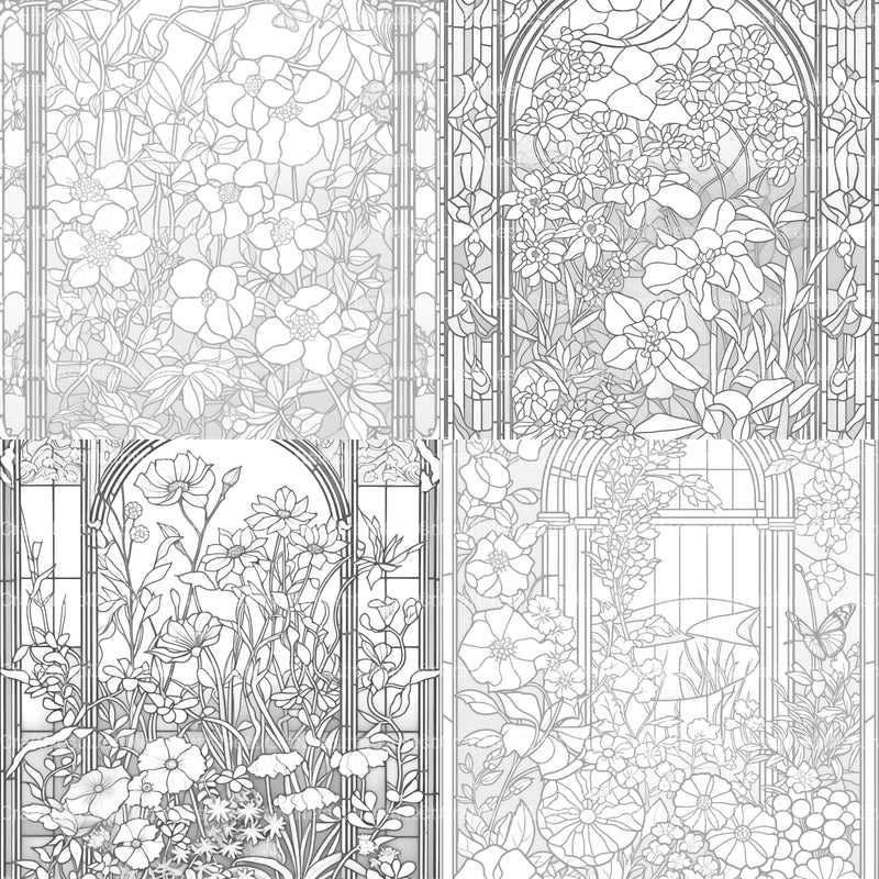 Stained Glass Garden Coloring Book - CraftNest - Digital Crafting and Art