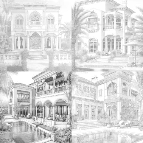 Arabian Villas Coloring Book - CraftNest - Digital Crafting and Art