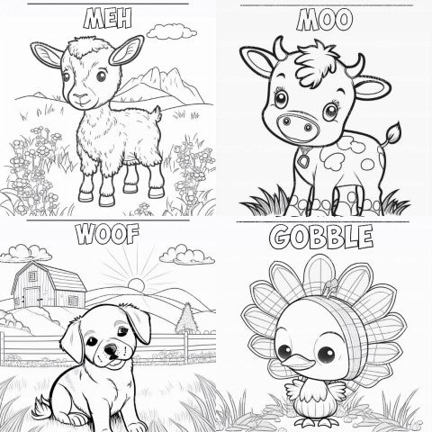 Farm Animals Coloring Book - CraftNest - Digital Crafting and Art