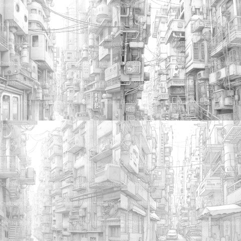 Cyberpunk Street Coloring Book - CraftNest - Digital Crafting and Art
