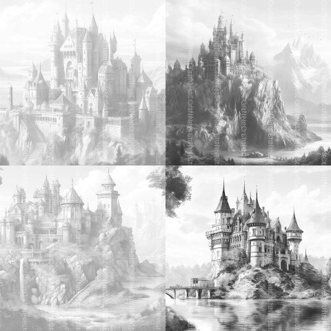Castles Coloring Book - CraftNest - Digital Crafting and Art
