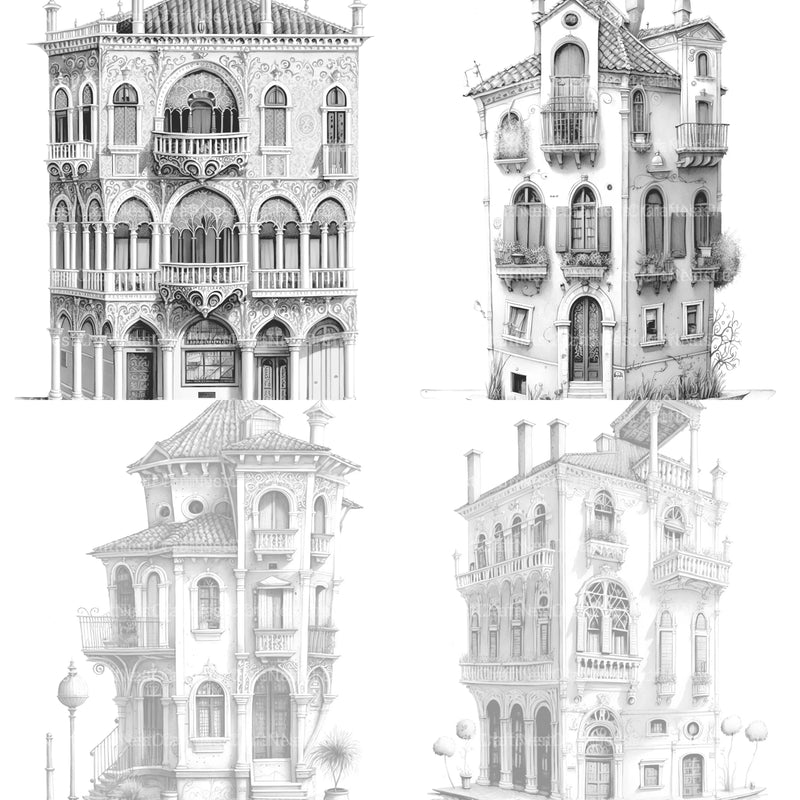 Venetian Tiny House Coloring Book - CraftNest - Digital Crafting and Art
