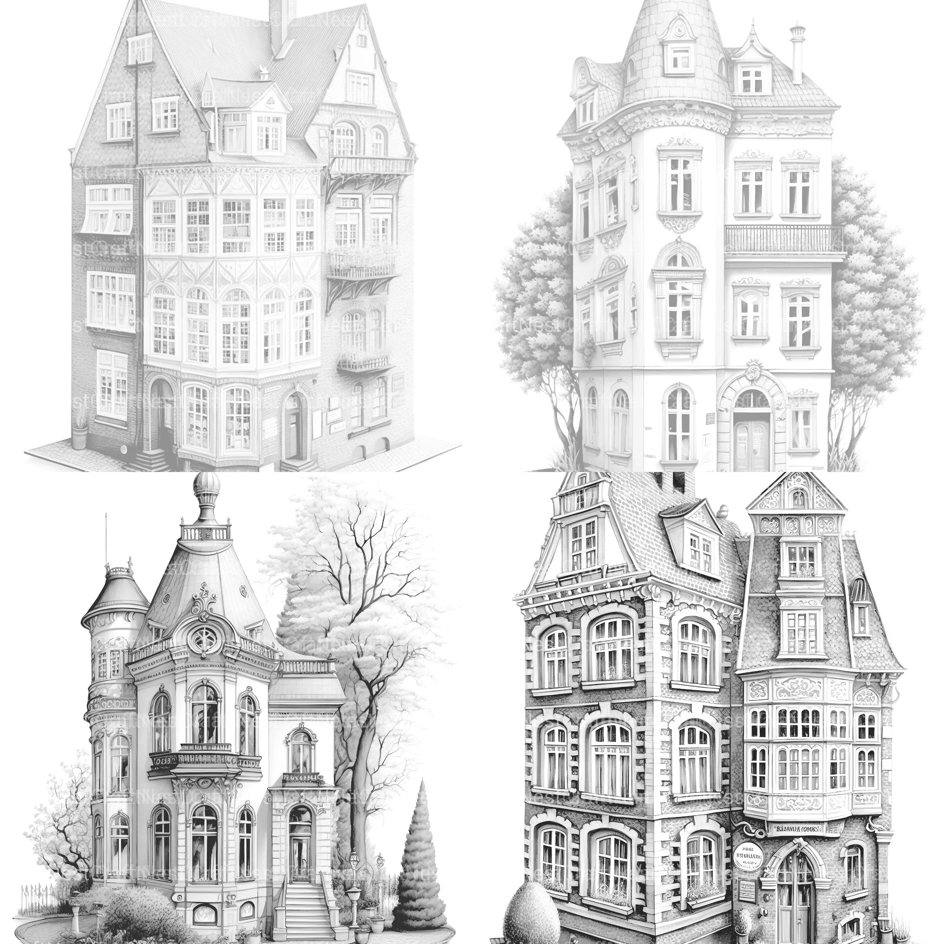 German Tiny House Coloring Book - CraftNest - Digital Crafting and Art