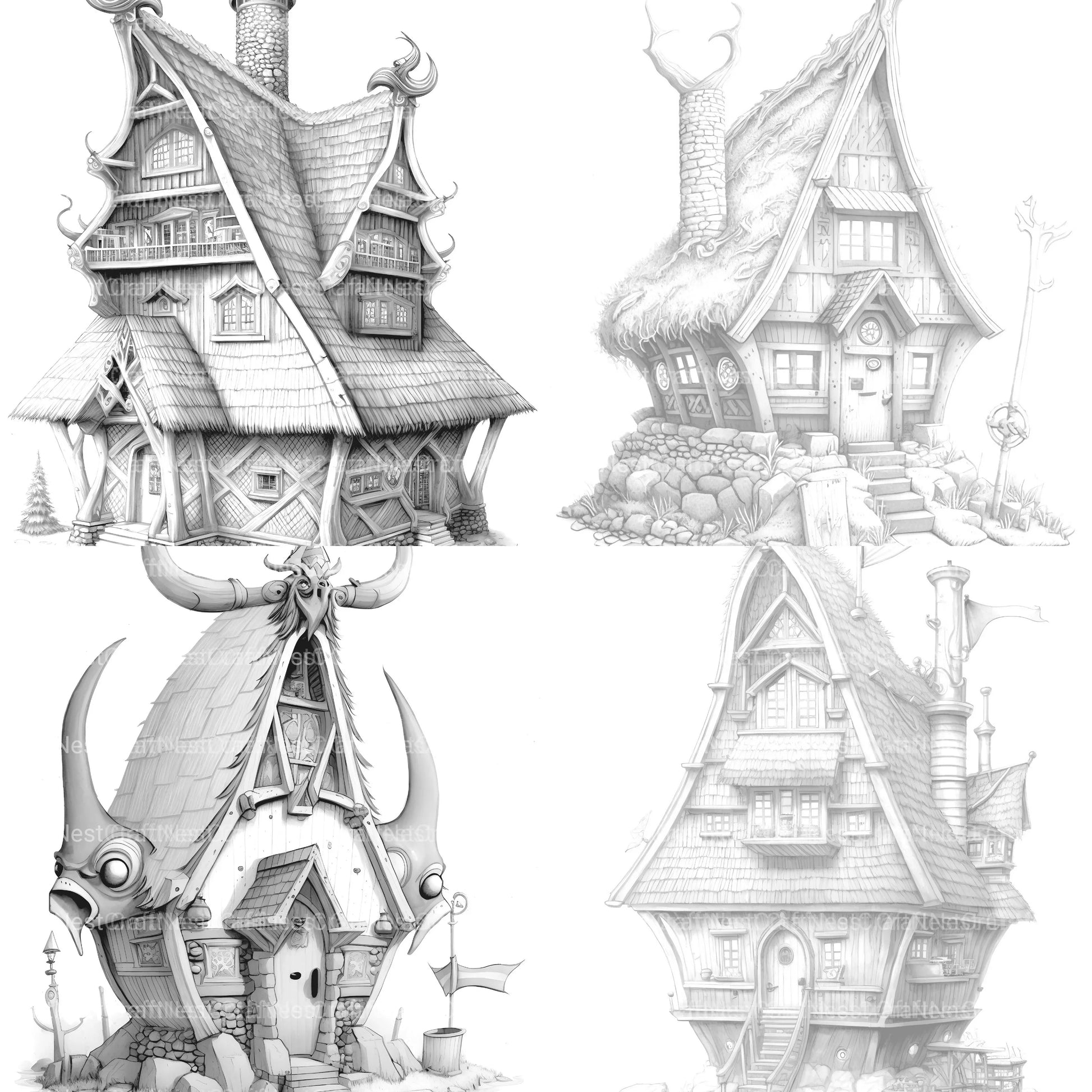 Viking Tiny House Coloring Book - CraftNest - Digital Crafting and Art
