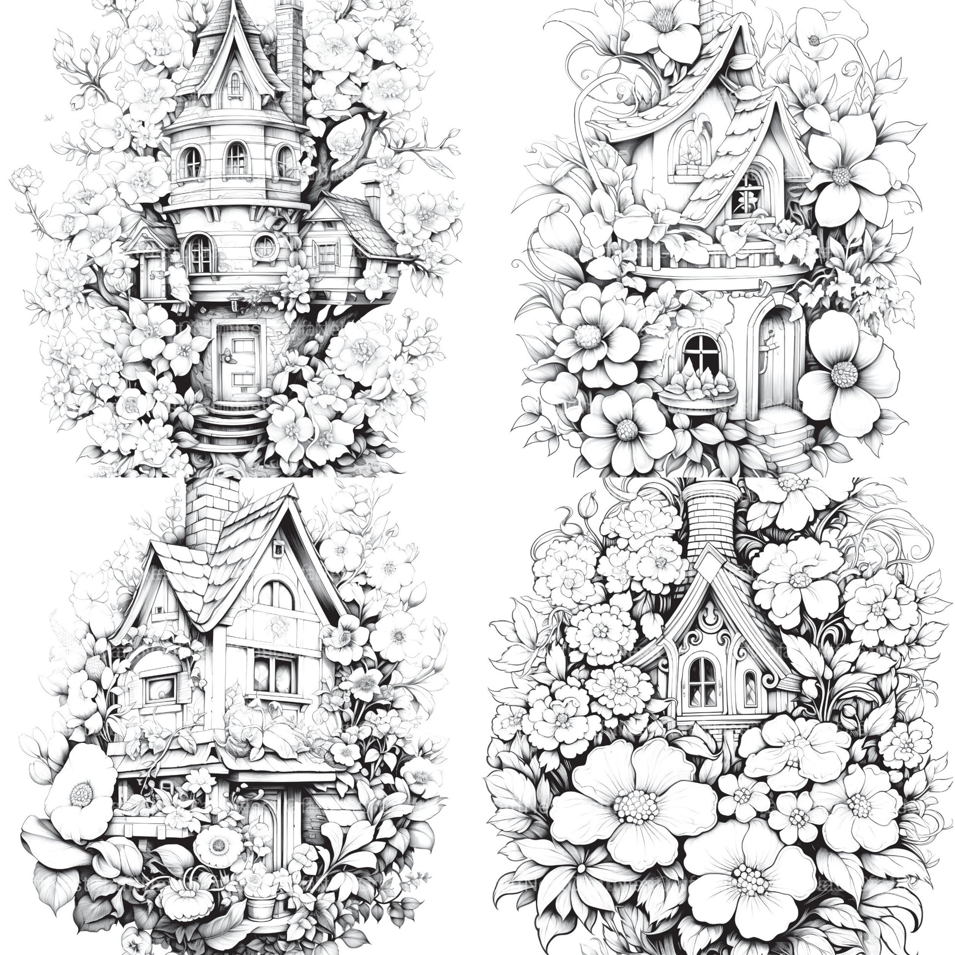 Blooming House Coloring Book - CraftNest - Digital Crafting and Art