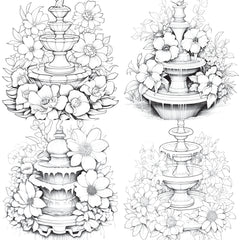 Blooming Fountain Coloring Book - CraftNest - Digital Crafting and Art