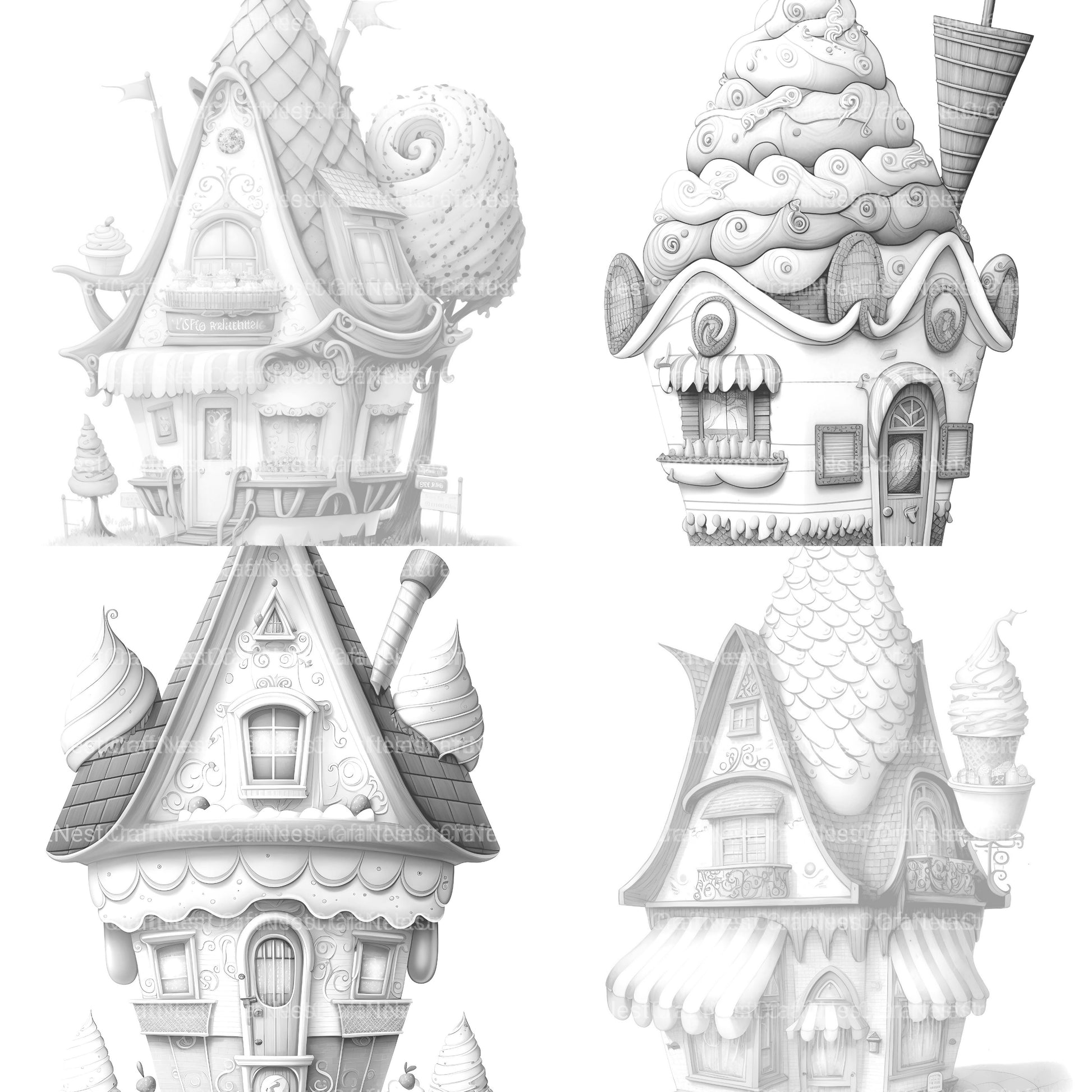 Ice Cream House Coloring Book - CraftNest - Digital Crafting and Art