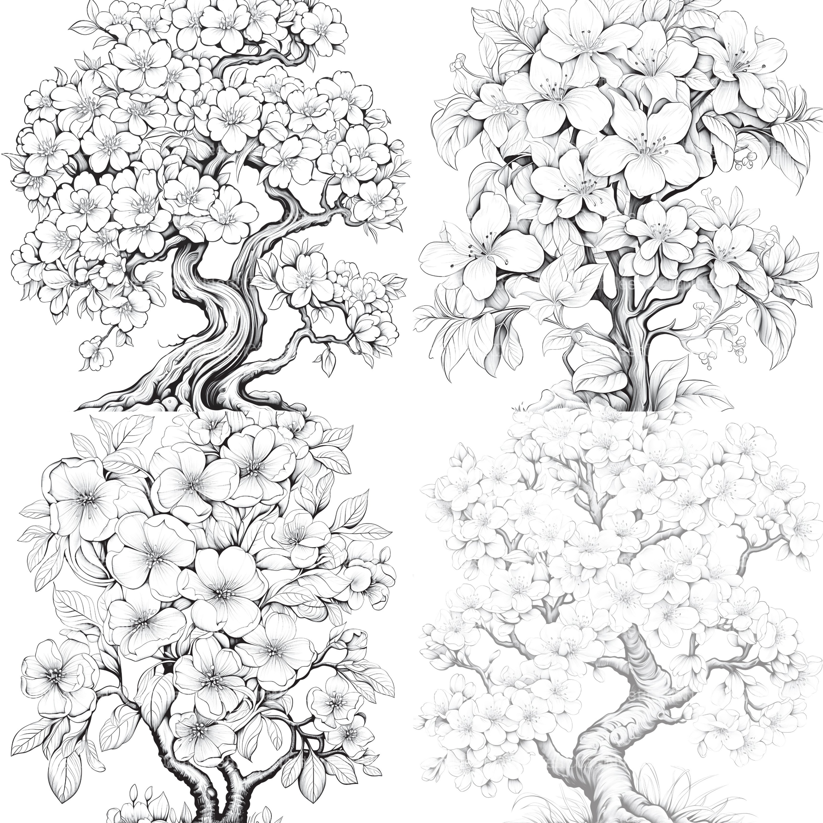 Blooming Tree Coloring Book - CraftNest - Digital Crafting and Art