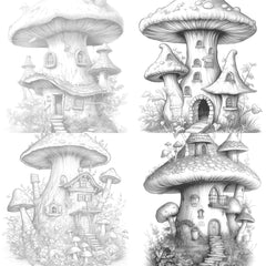 Mushroom House Coloring Book - CraftNest - Digital Crafting and Art